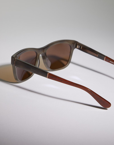 Brunello Cucinelli Sartorial Sunset acetate sunglasses with polarized lenses outlook