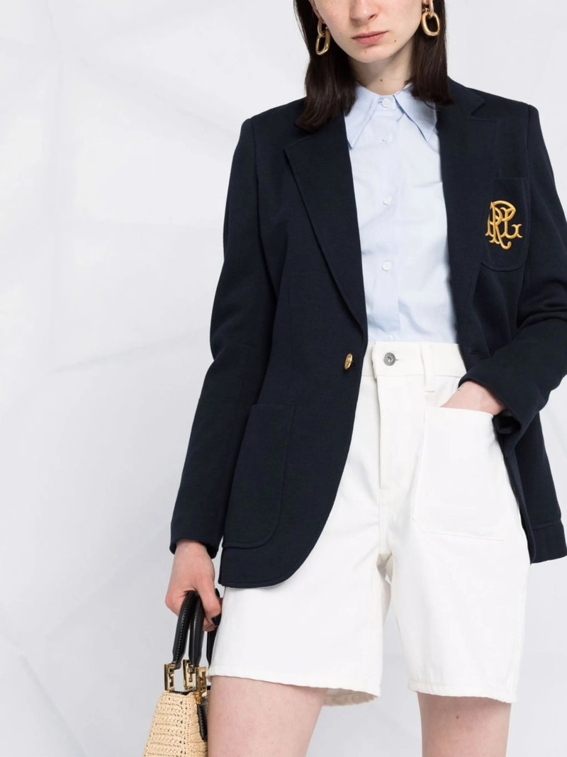 Ralph Lauren Embroidered-monogram Double-knit Blazer outlook