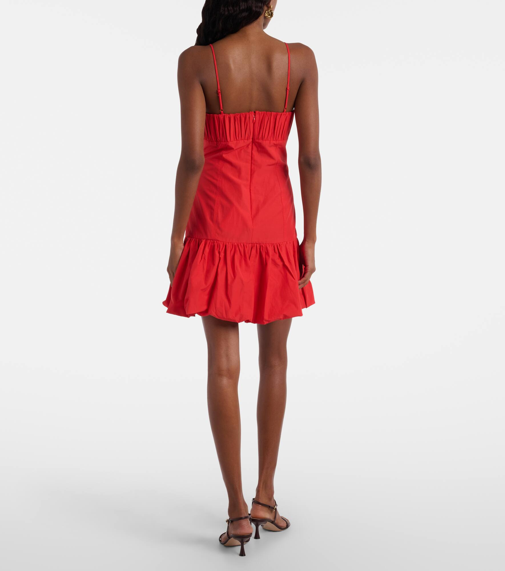 Floral-appliqué balloon minidress - 3