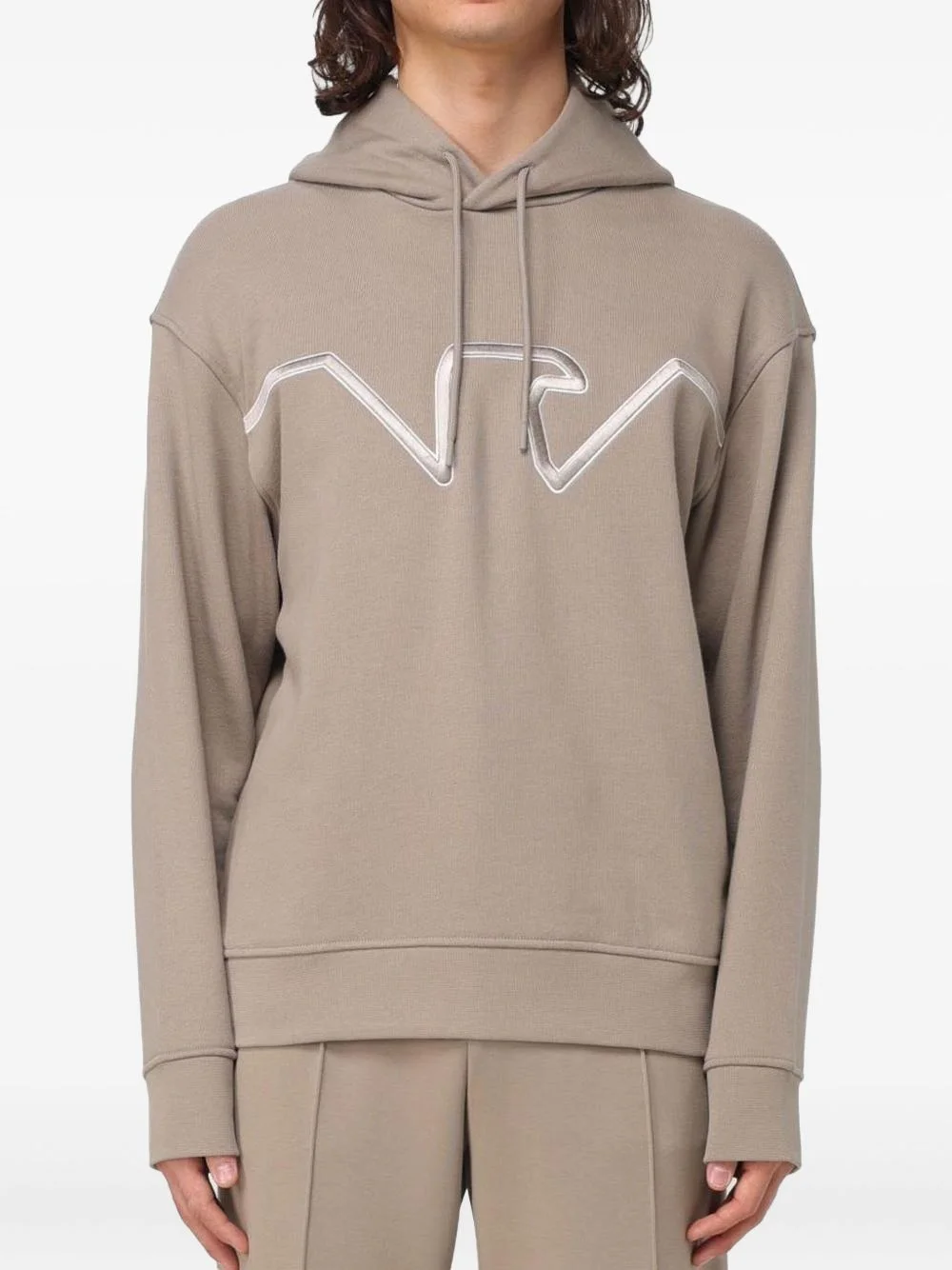 logo-embroidered hoodie - 1