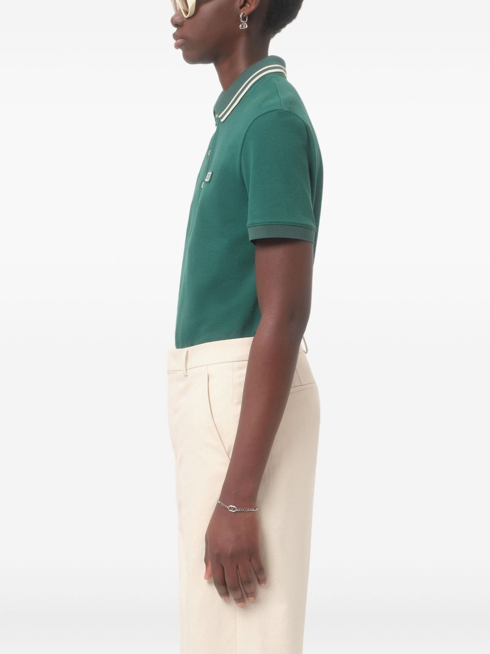 contrast collar polo shirt - 4
