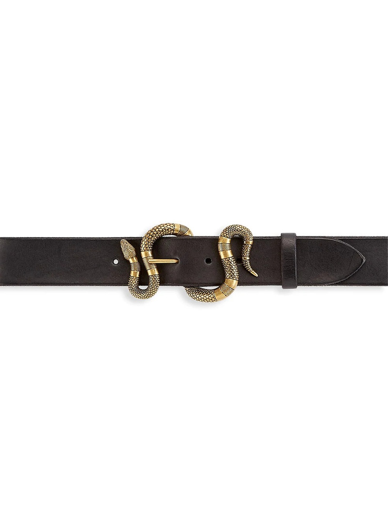 Leather belt with snake buckle 1