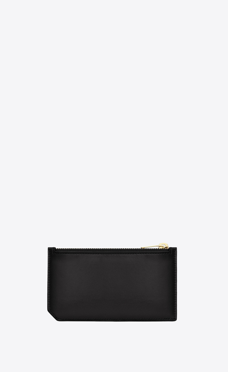 SAINT LAURENT fragments zipped card case in smooth leather outlook