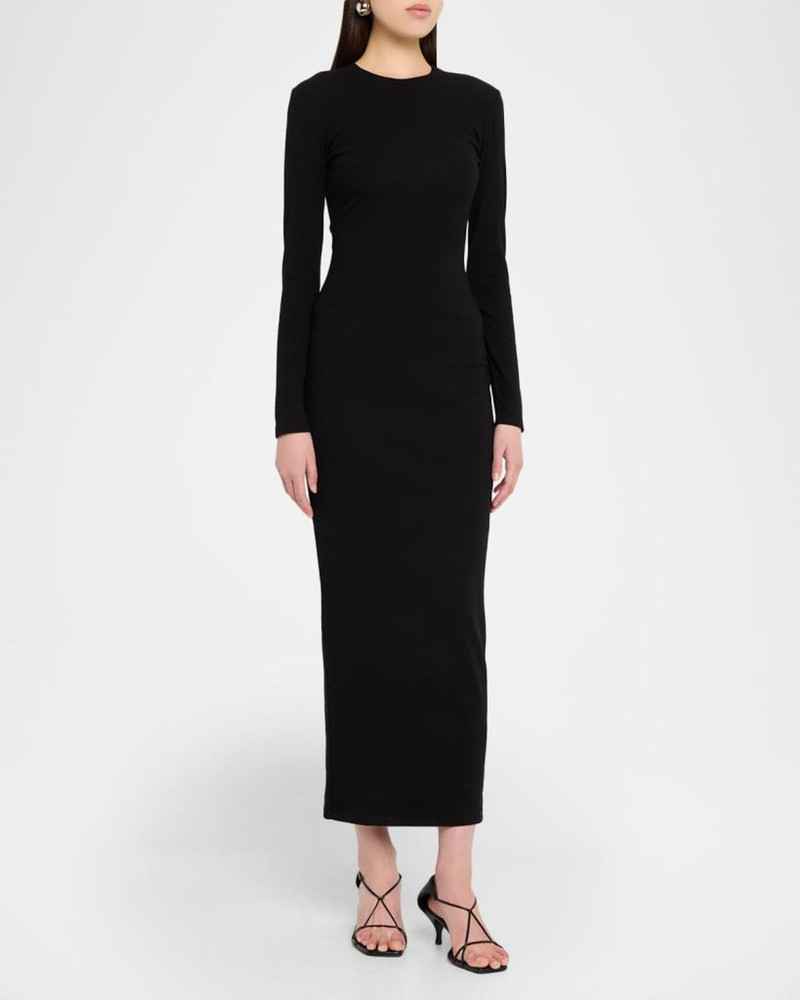 Long-Sleeve Knit Midi Dress 4