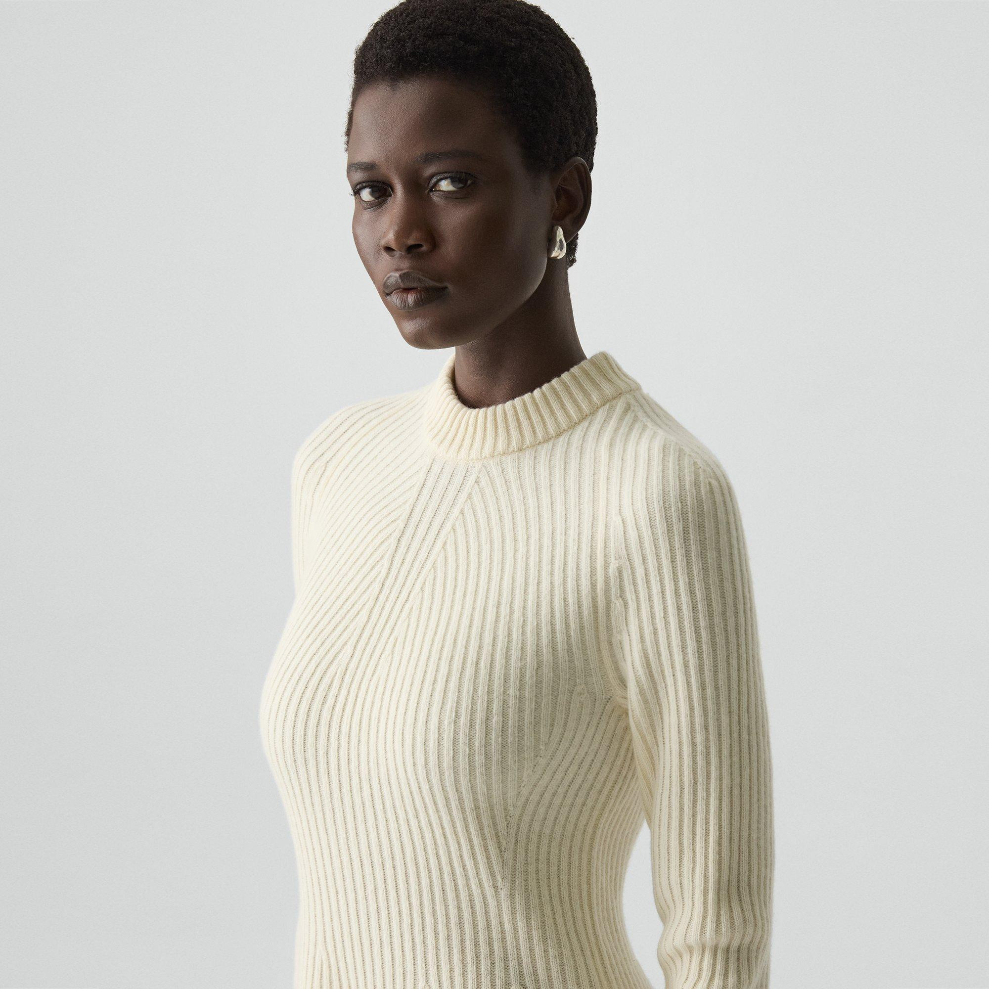 Ribbed Sweater Dress in Felted Wool-Cashmere - 5