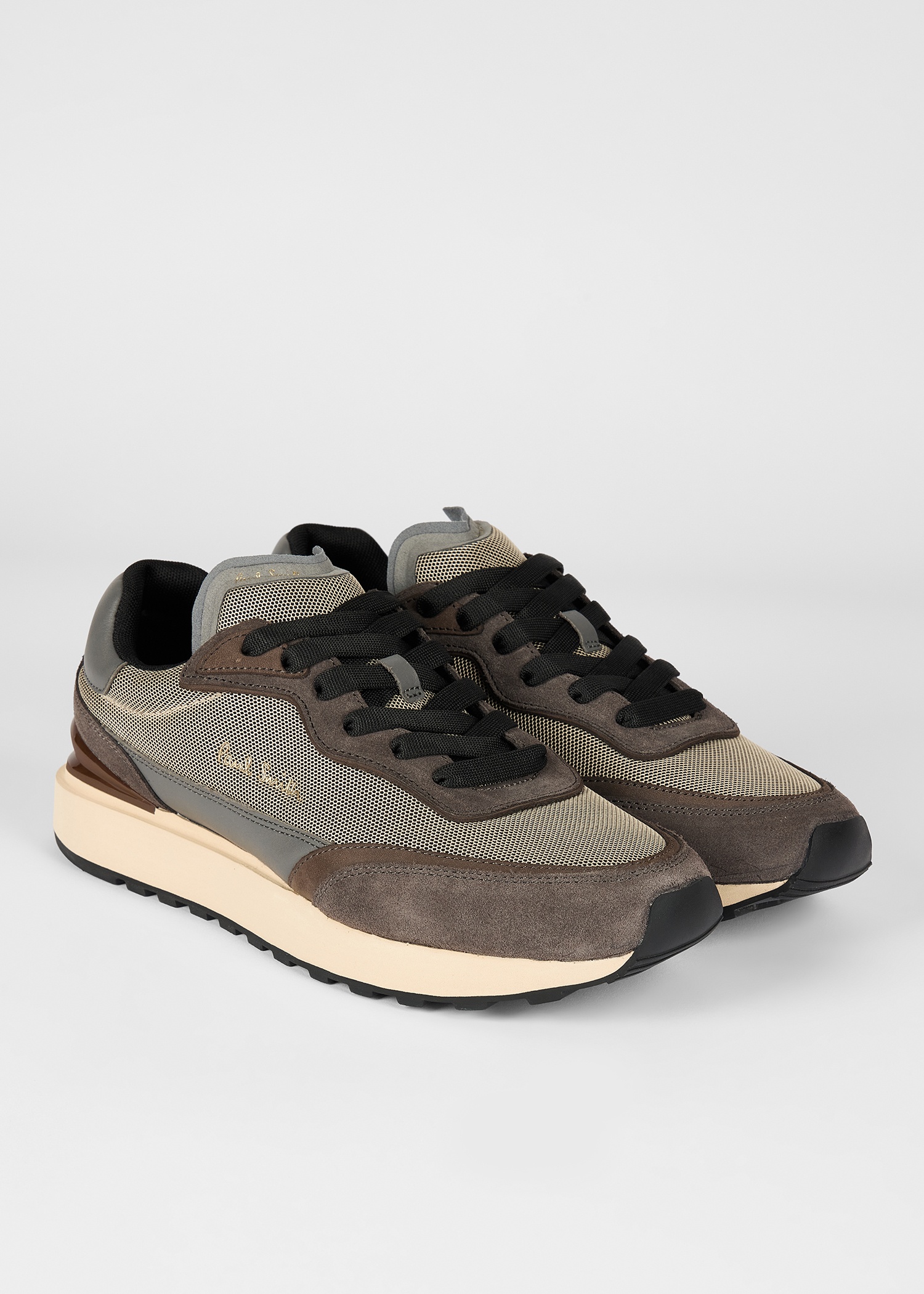 Dark Grey Leather 'Aston' Trainers - 2