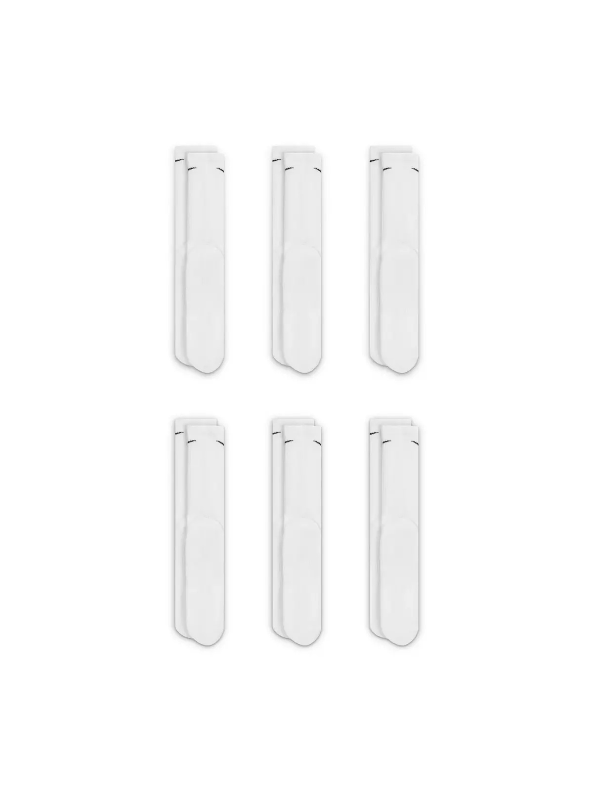 Everyday Plus Cushioned Training Crew Socks (6 Pairs)-White - 4