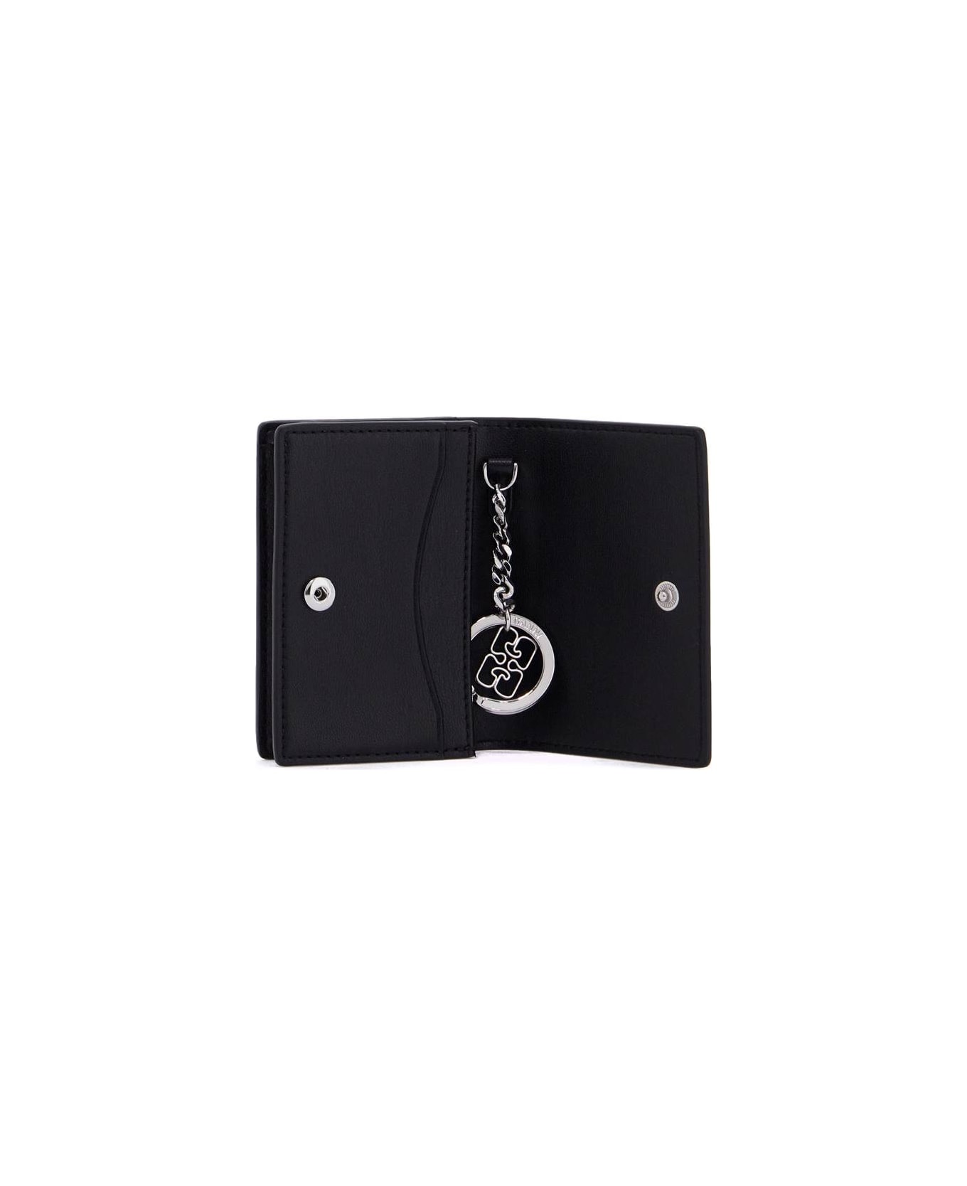 Bou Flap Wallet In Black Leather - 2