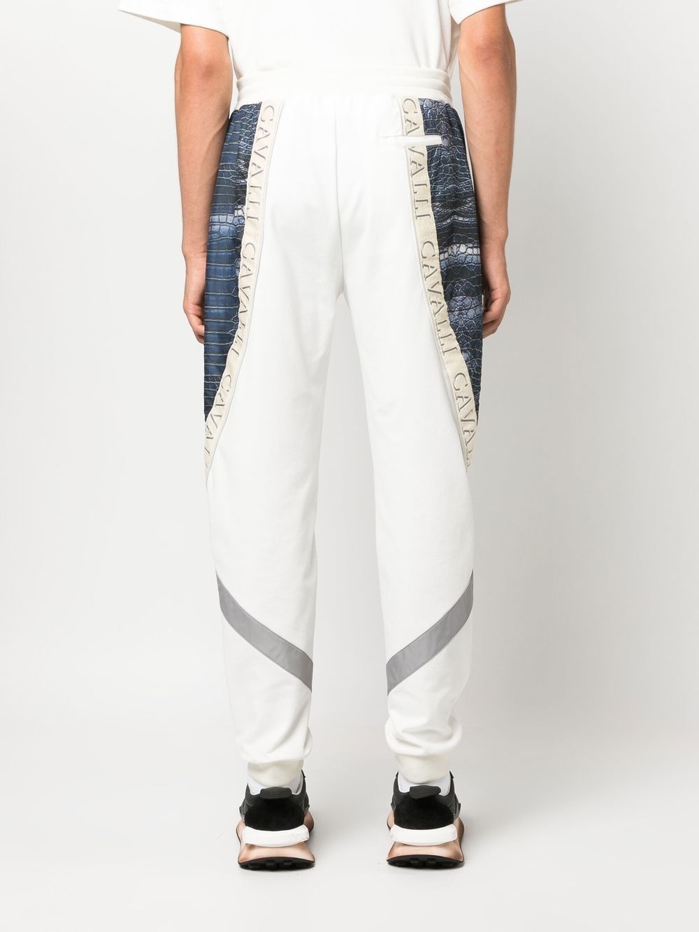 animal print logo-tape track pants - 4