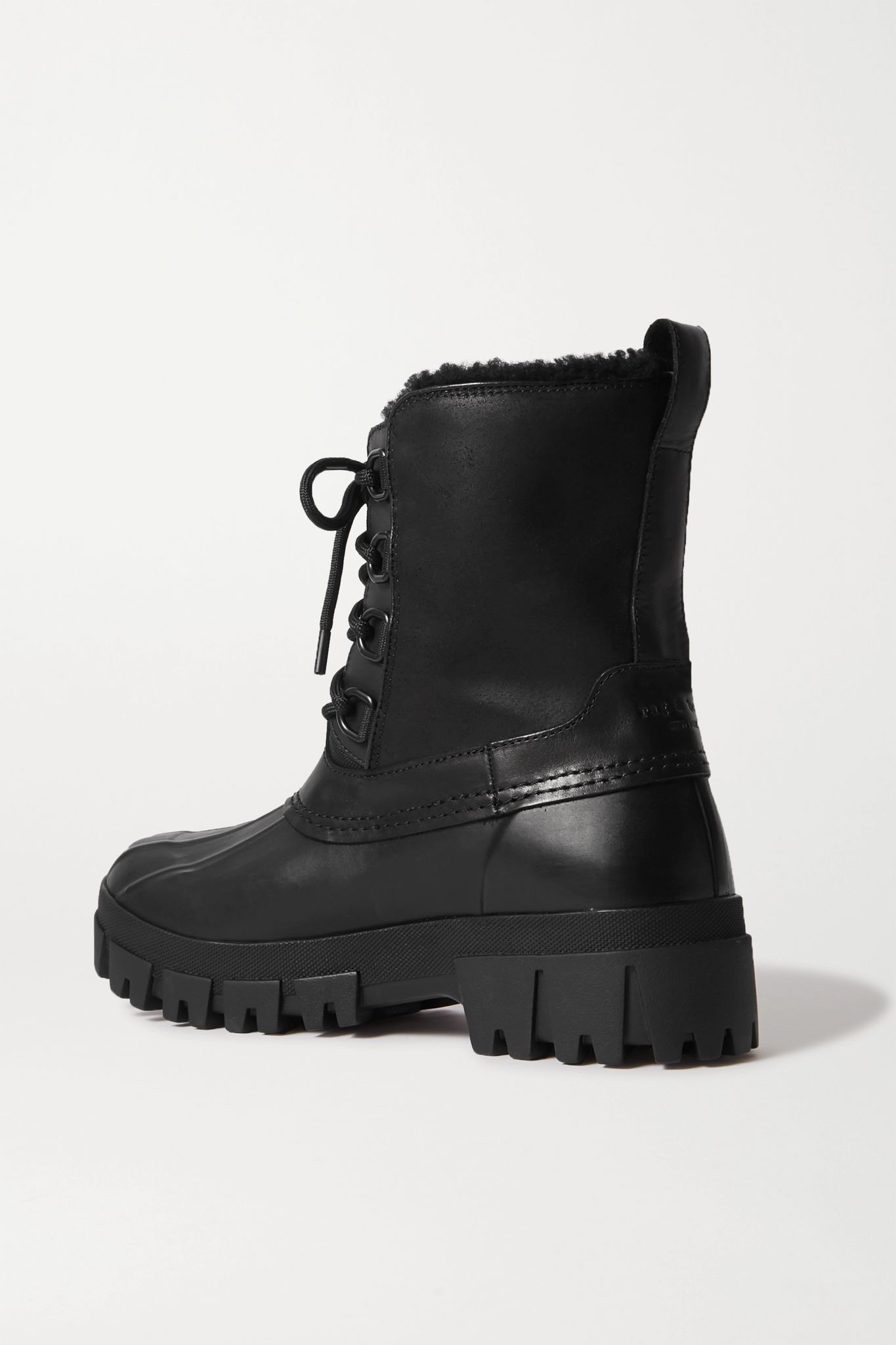 Rb Winter shearling-lined leather and rubber ankle boots - 4