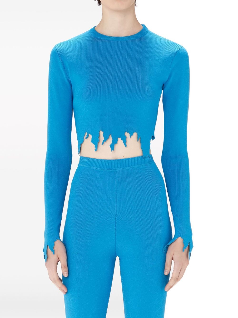 laser-cut long-sleeved jumper - 3