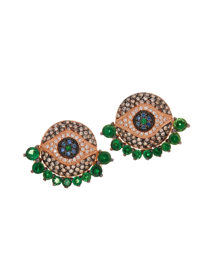 Women's Evil Eye 18K Yellow Gold & Multi-Stone Dawn Stud Earrings - Yellow Gold 1
