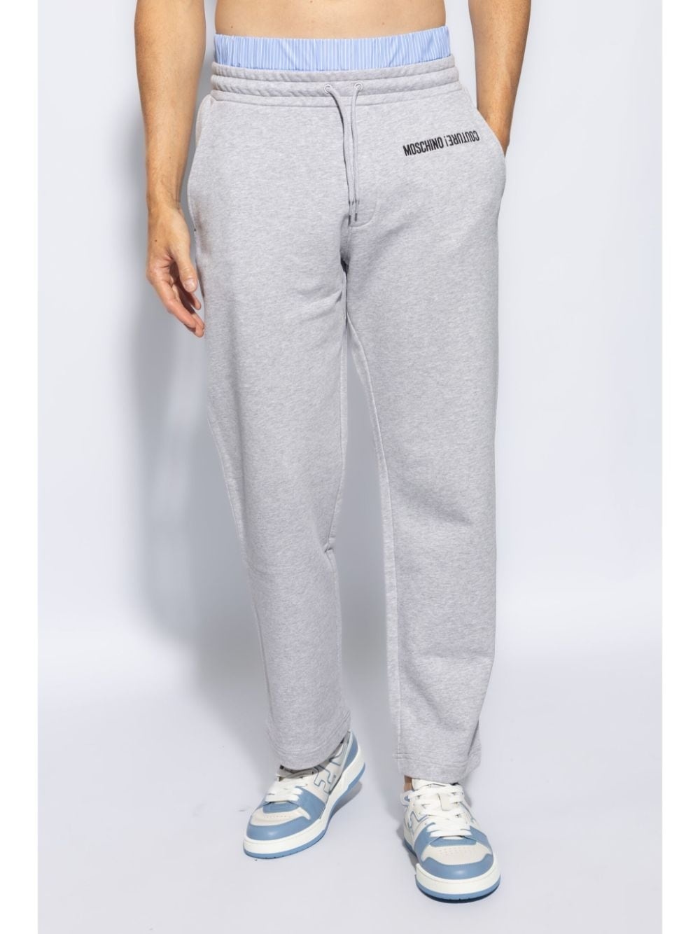 logo-embroidered cotton track pants - 3