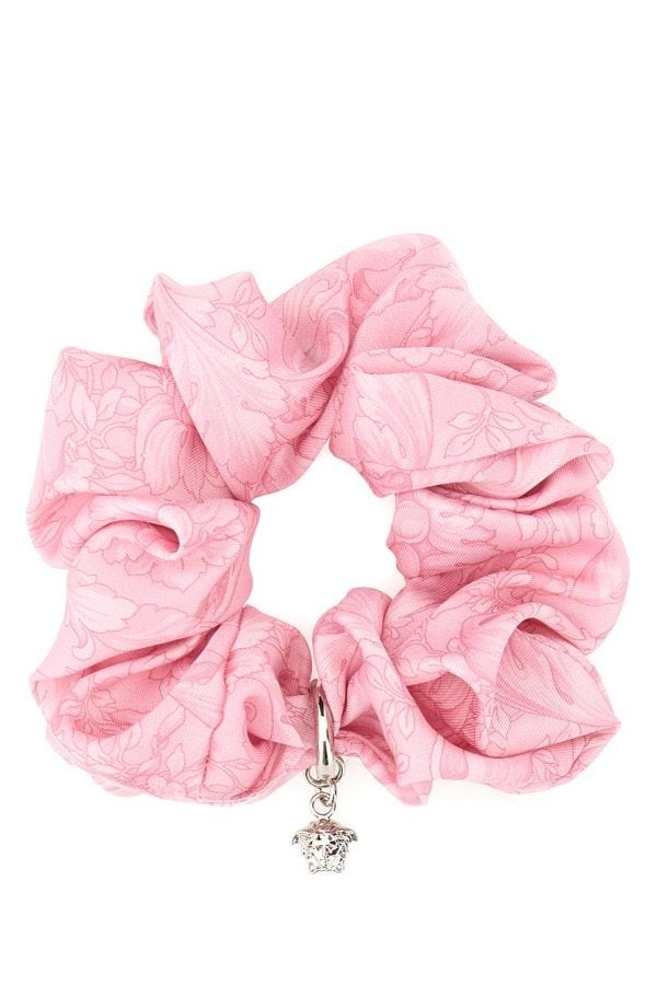 Versace Woman Pink Satin Scrunchie - 1