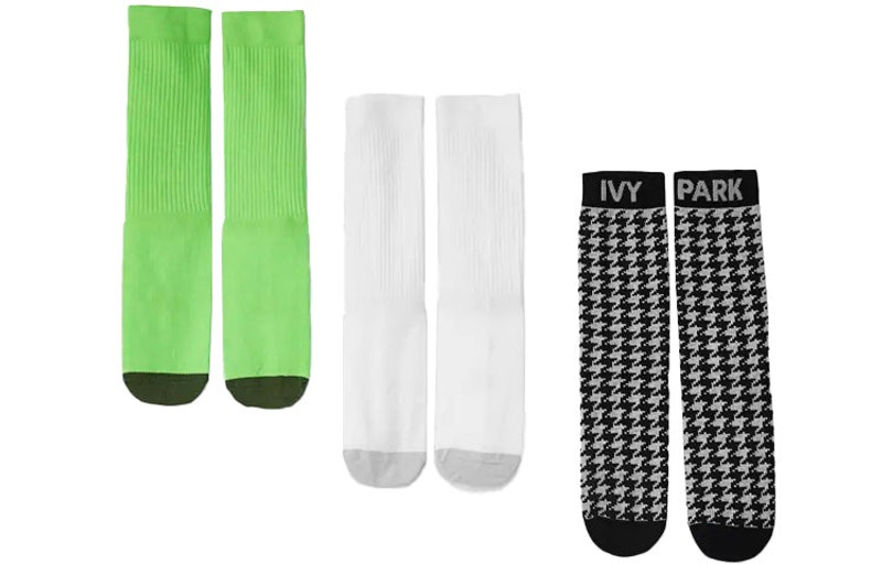 adidas adidas originals x IVY PARK Crossover Contrasting Colors Logo Sports Mid Calf Socks 3 Pairs White /  outlook