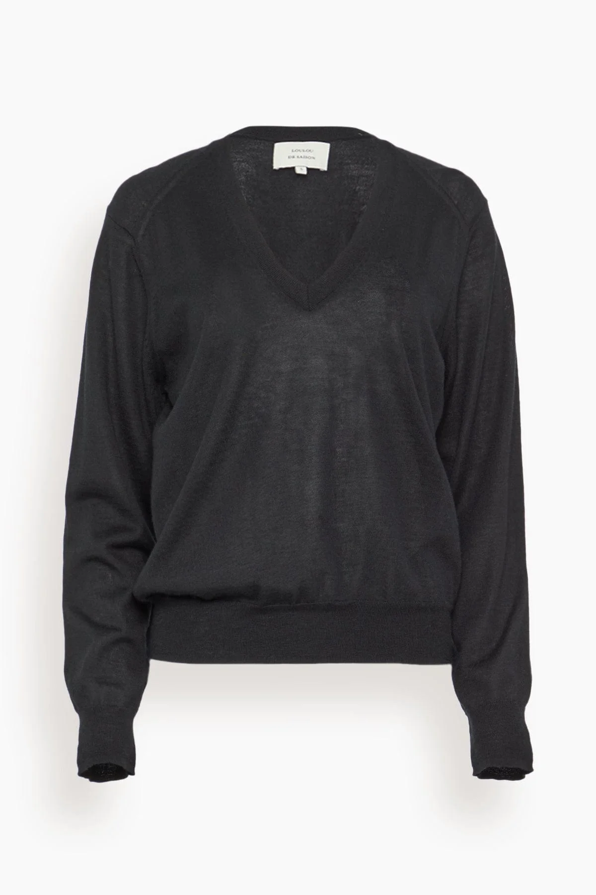 Julio V Neck Fine Knit Sweater in Black - 1