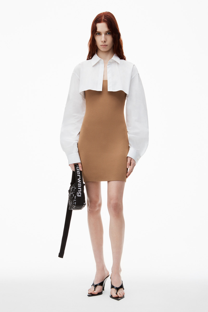 Alexander Wang Pre-Styled Cropped Cami & Button Up Twinset Dress outlook