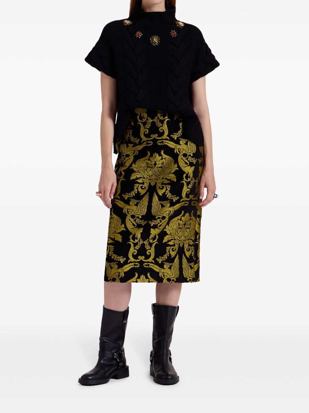 printed pencil skirt - 2