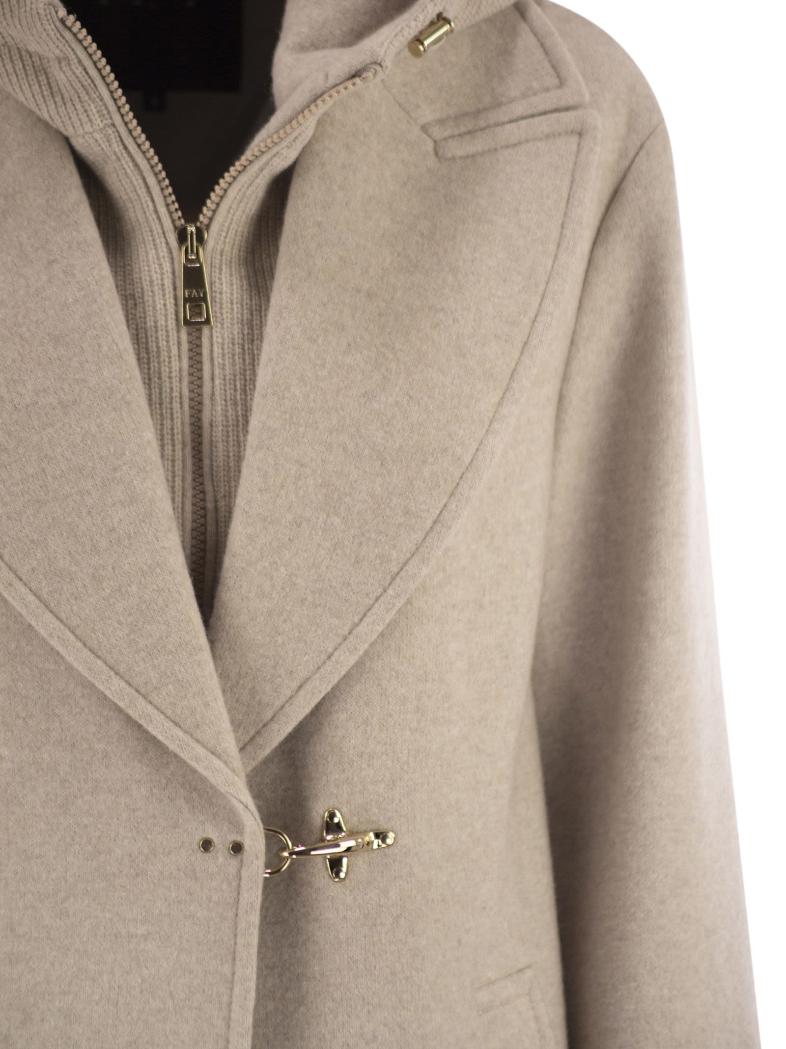 FAY - Fay Women Double Front Wool Jersey Coat - 4