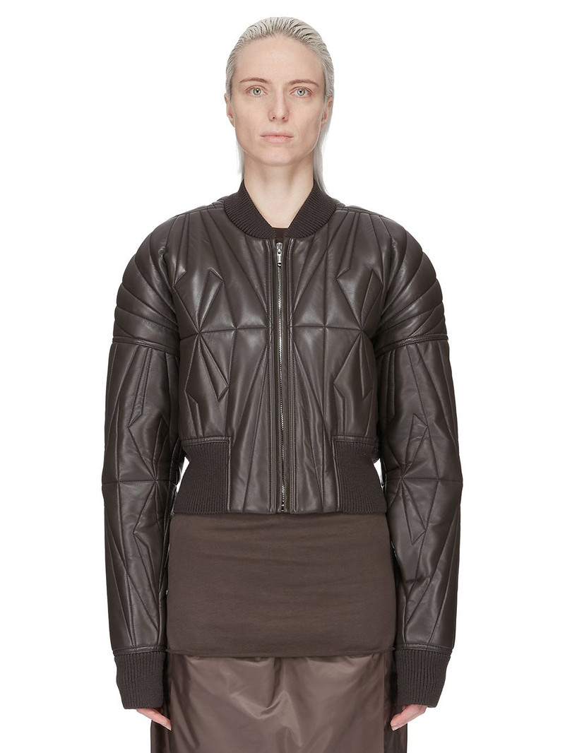 Moncler + Rick Owens Brown Geocamo Cropped Flight Jacket - 1