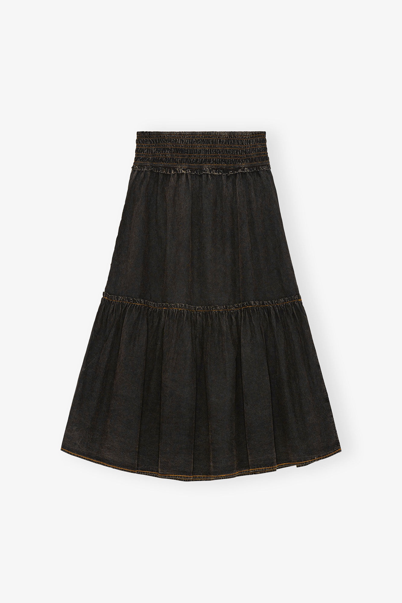 BLACK WASHED SMOCK SKIRT - 1