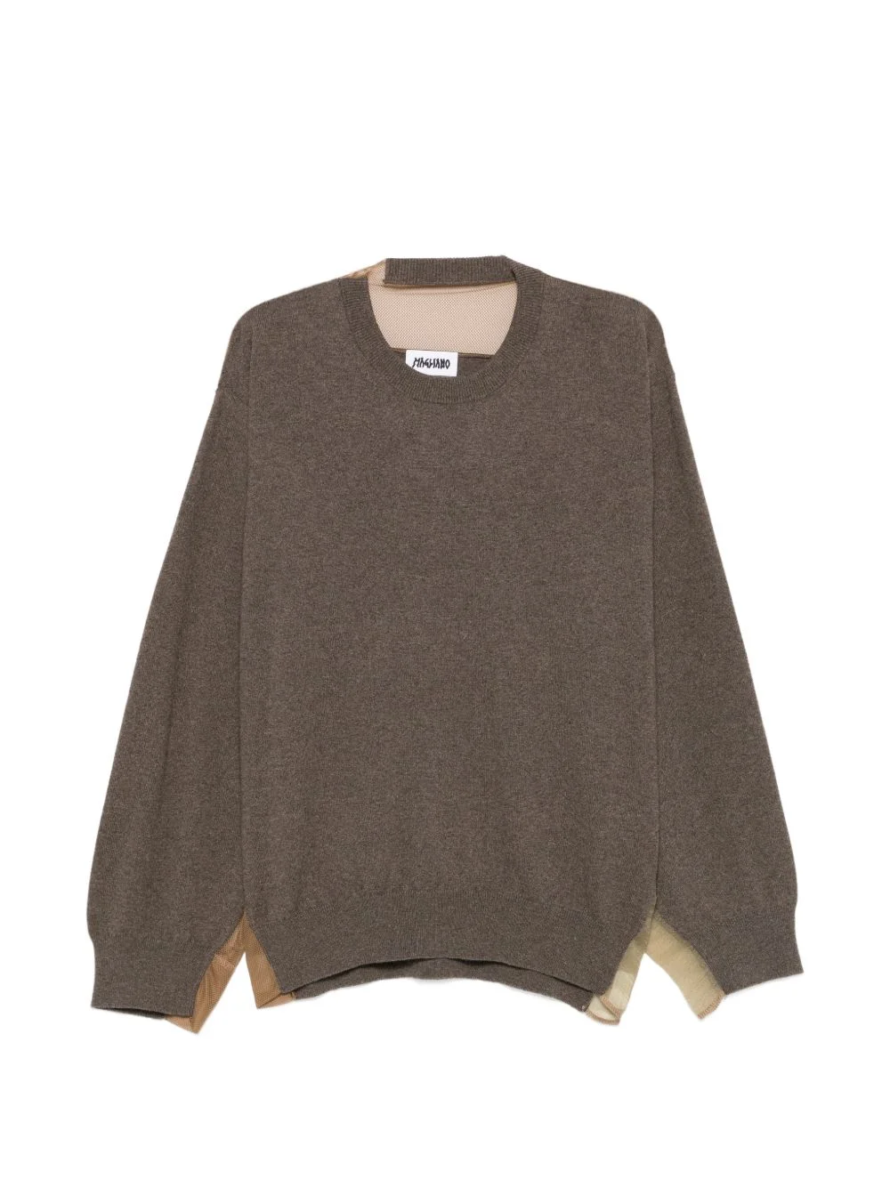 mesh-panel layered sweater - 1