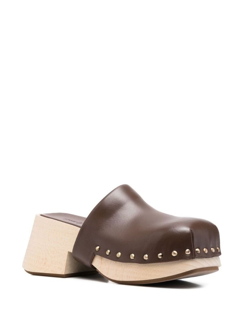 stud-detail square toe clogs - 3