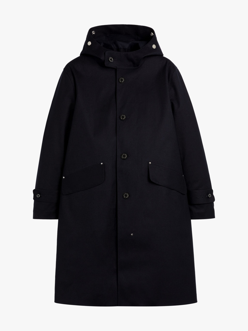NEW KIRKTON NAVY BONDED WOOL HOODED COAT - 1