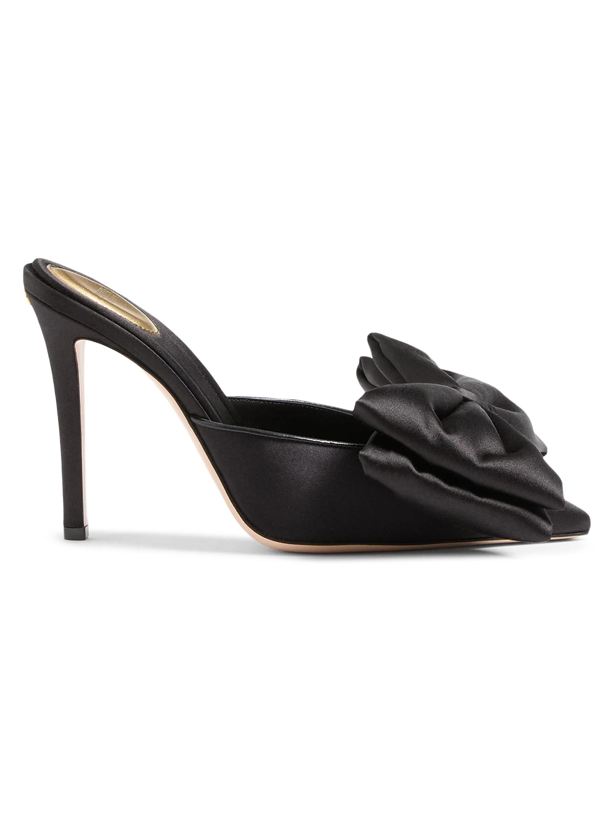 Women's Yolande 105MM Satin Mules - Black - 1