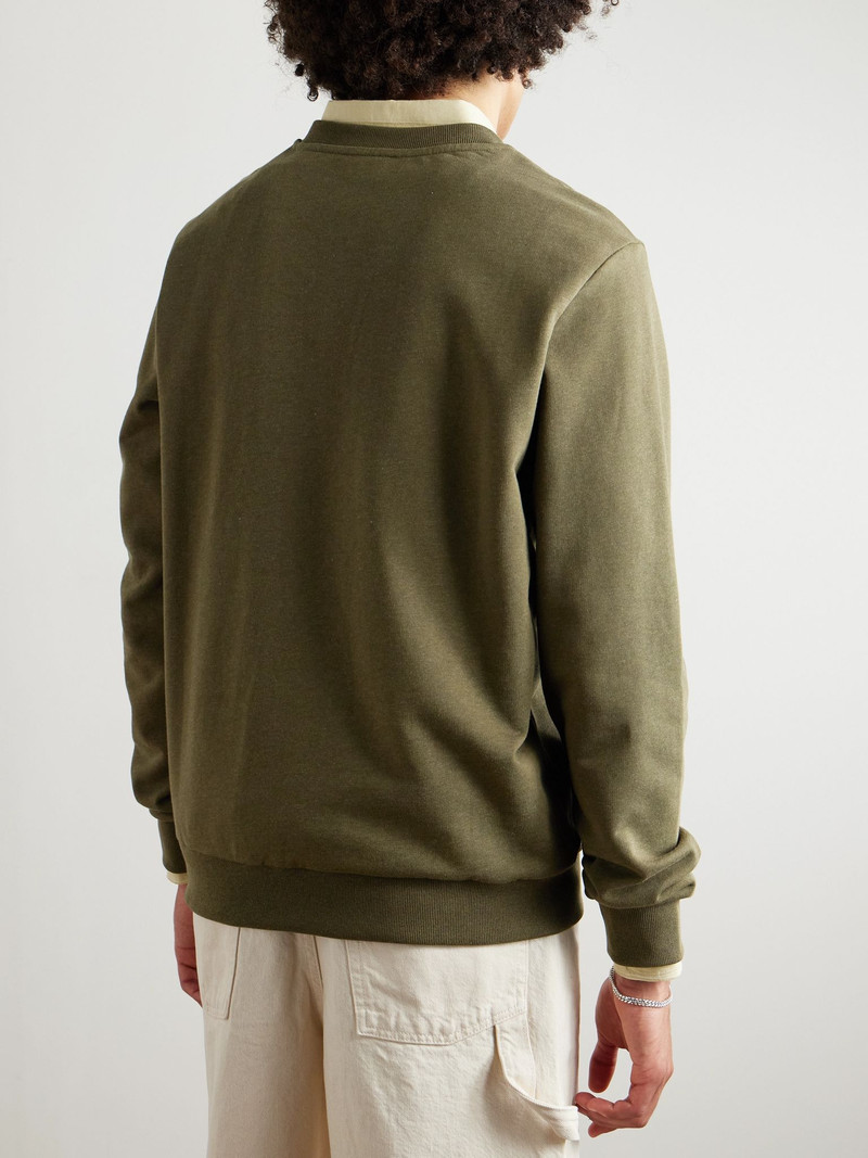 Logo-Embroidered Cotton-Blend Jersey Sweatshirt Green 3