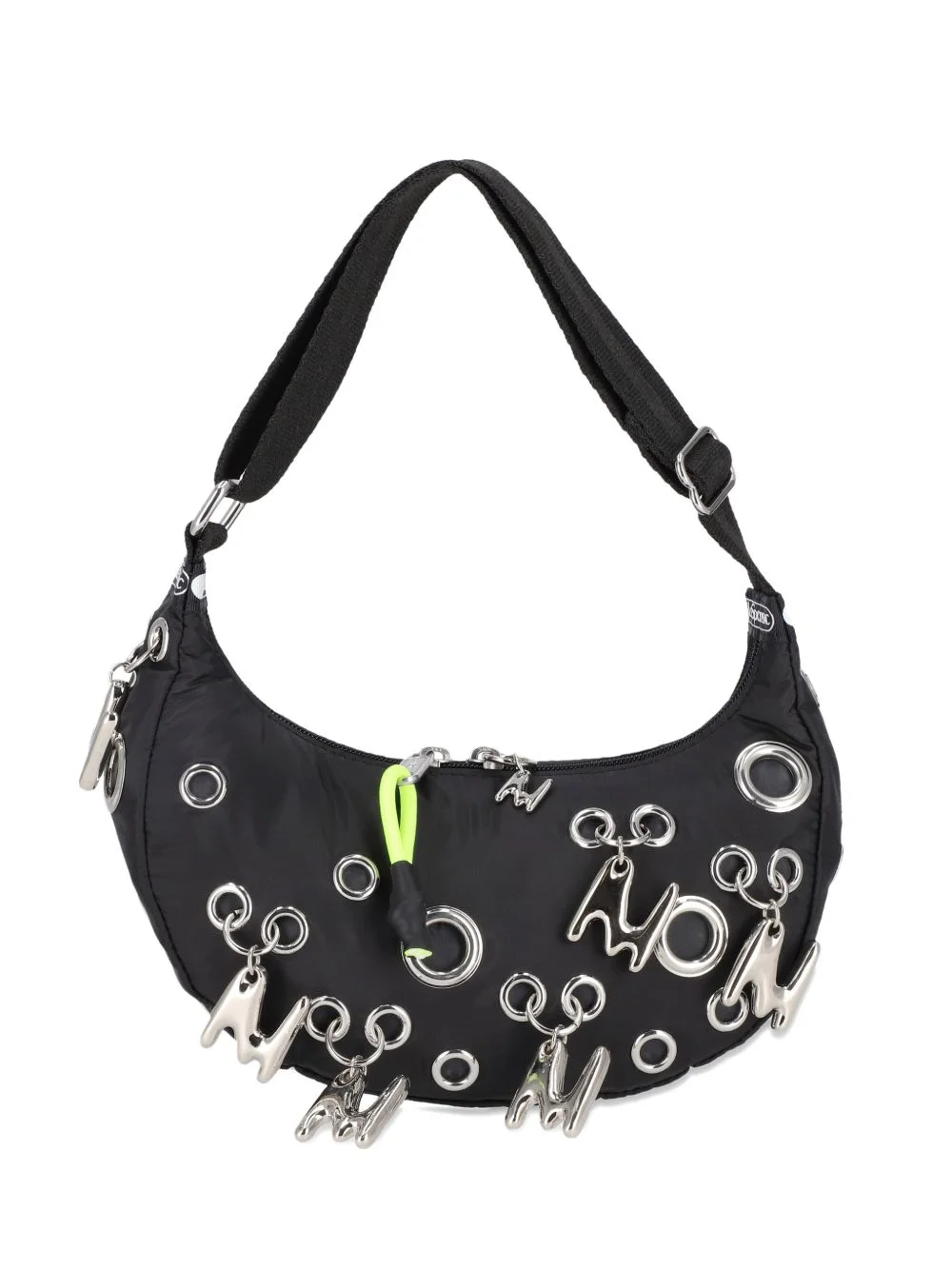 eyelet charm shoulder bag - 1
