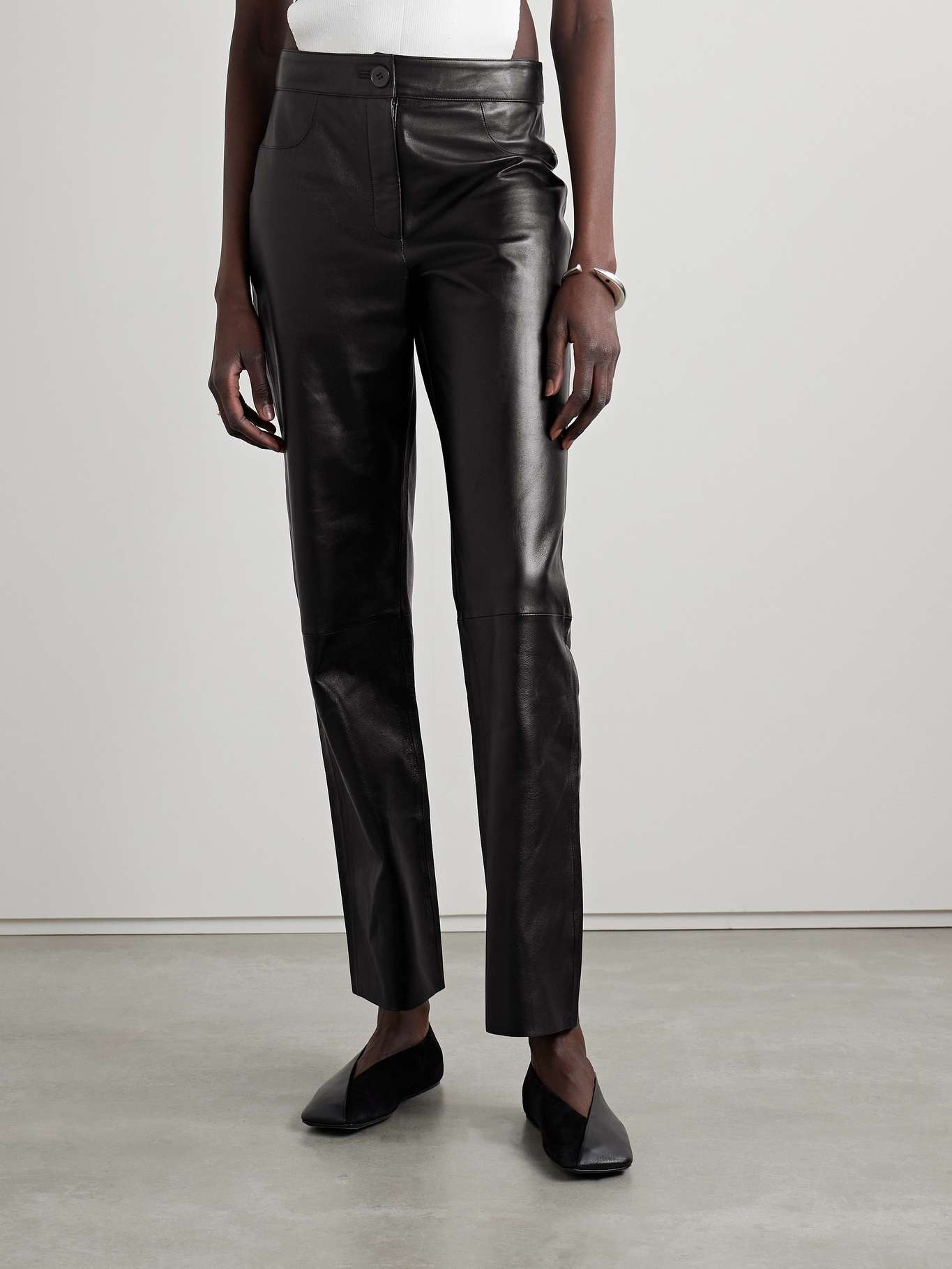 Coleman leather slim-fit pants - 3