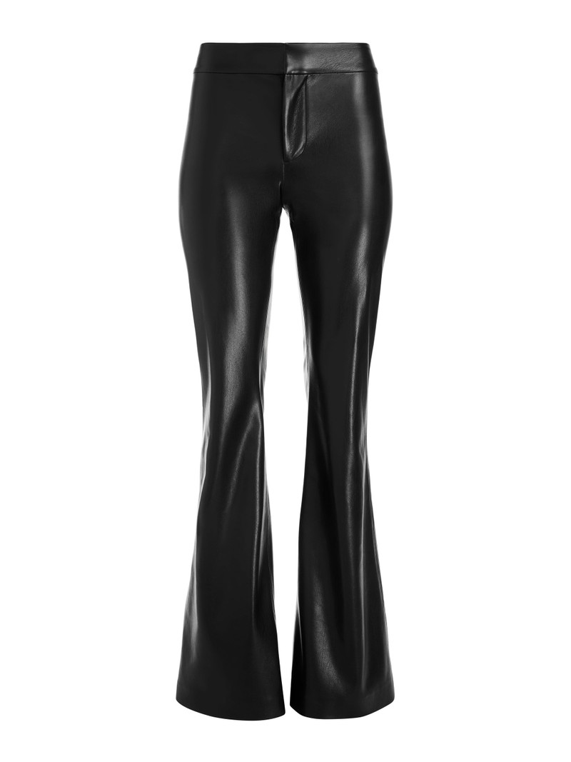 ANDREW VEGAN LEATHER MID RISE BOOTCUT SLIM PANT 1