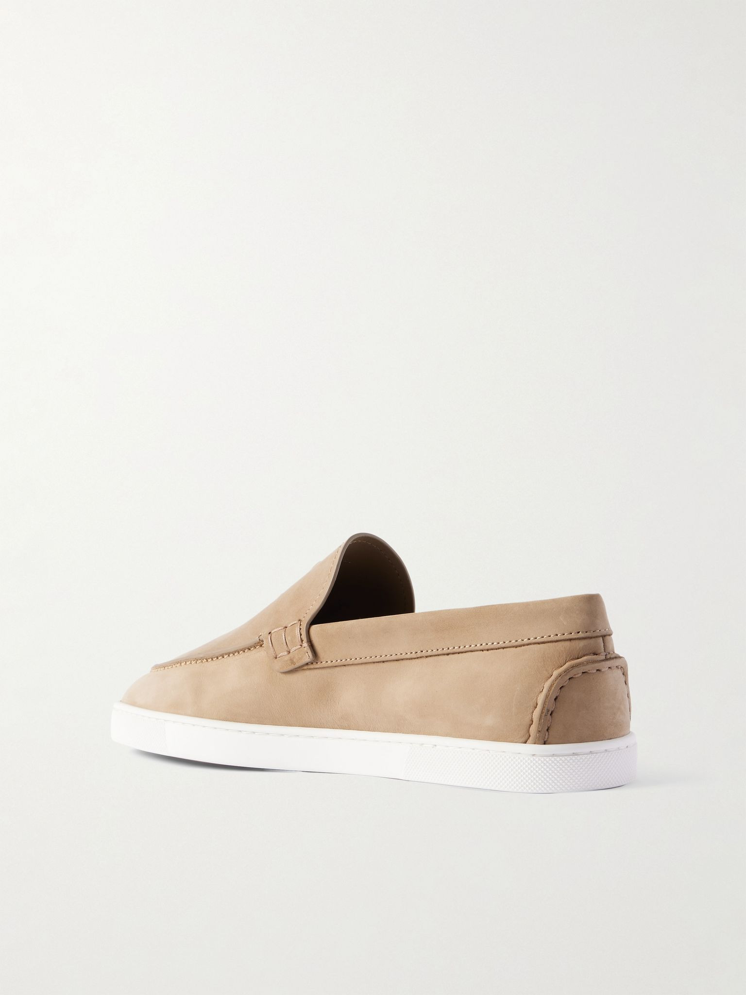 Moonboat Logo-Embossed Nubuck Loafers Brown - 4