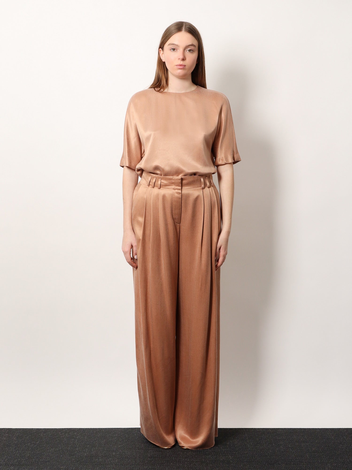 パンツ Giorgio Armani Eco-Viscose E Cupro Trouser With Pinces GIORGIO ARMANI Eco-viscose e cupro trouser with pinces