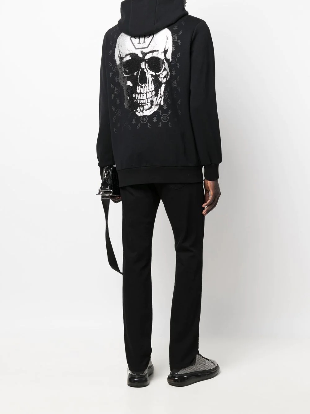 skull-print zip-up hoodie - 2