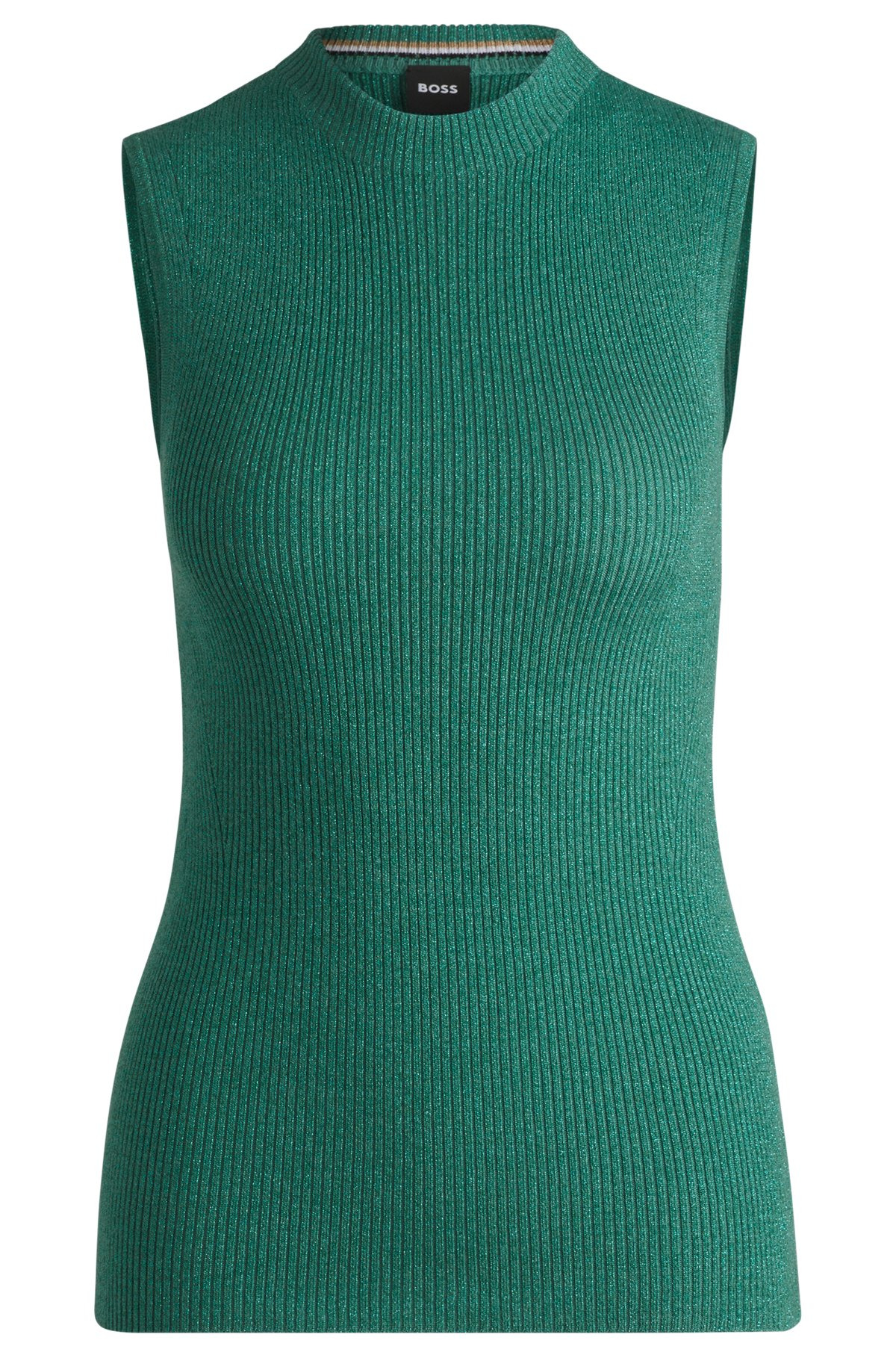 SLEEVELESS RIBBED TOP WITH SPARKLE EFFECT - 1