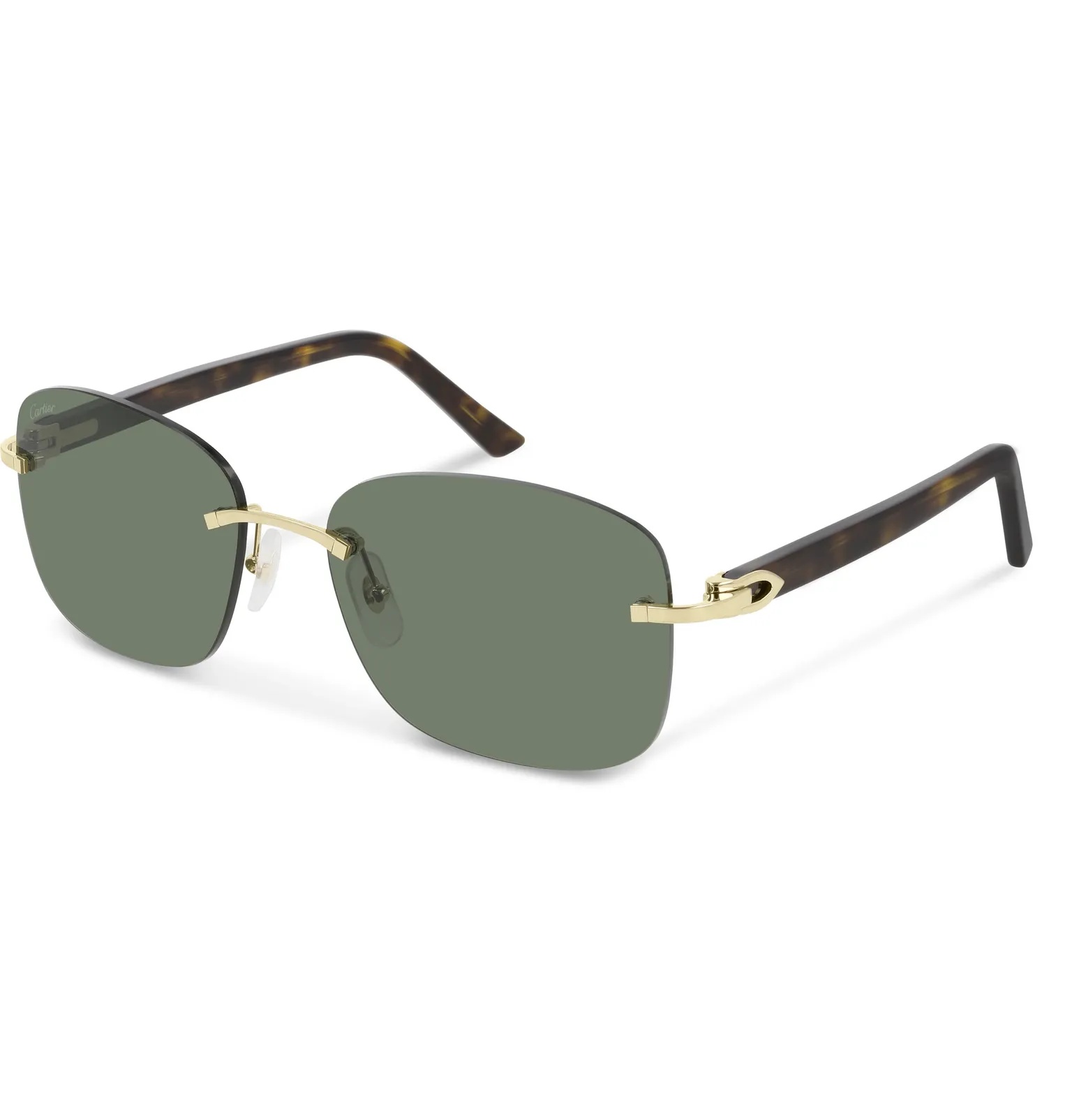 Frameless Gold-Tone and Tortoiseshell Acetate Sunglasses - 1