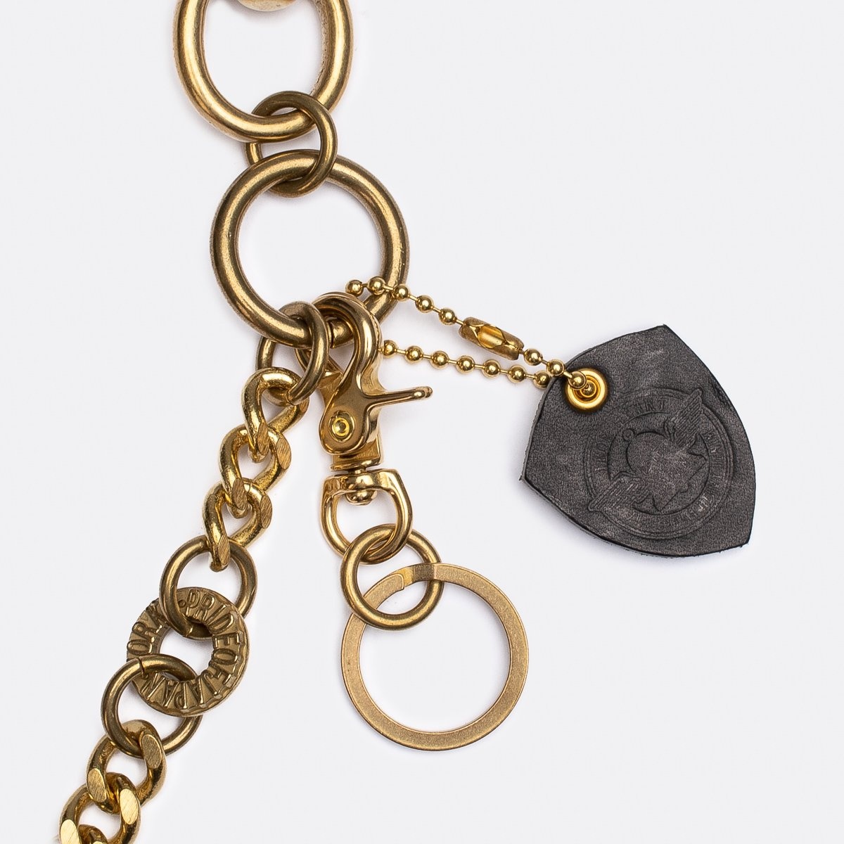 Brass-W15 Wallet Chain with Large Clip and Keyring - Brass - 2