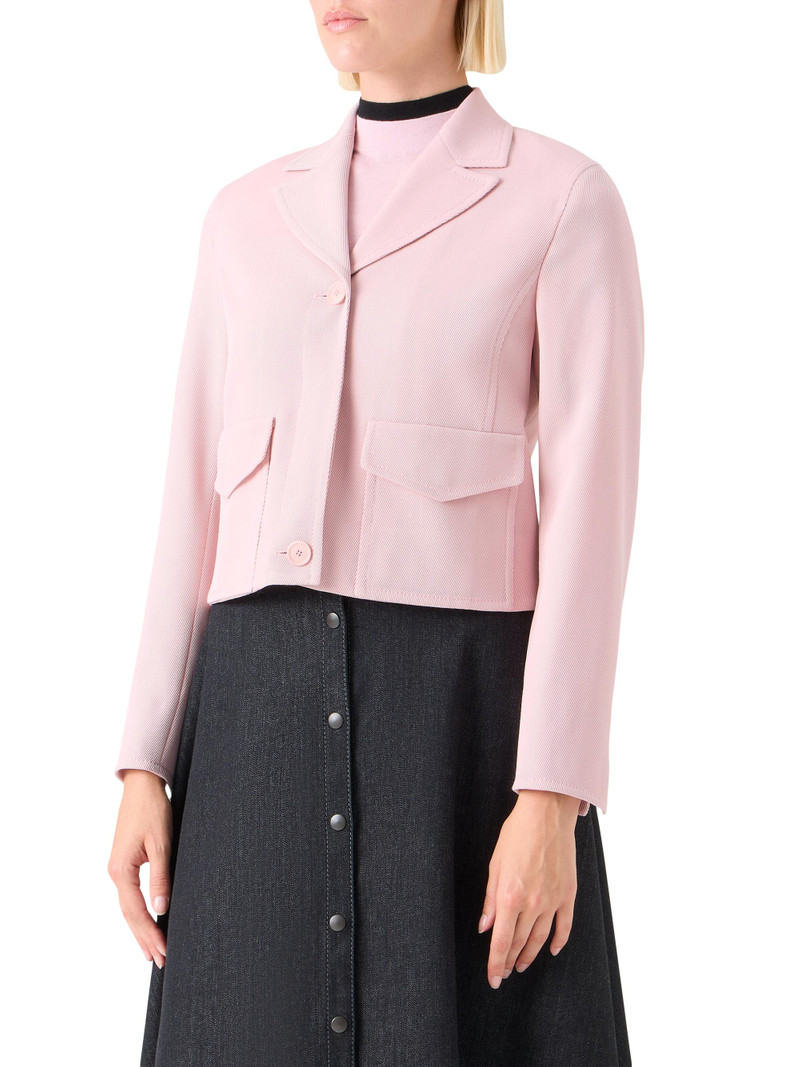 Women's Cropped Wool Jacket - Rose 4