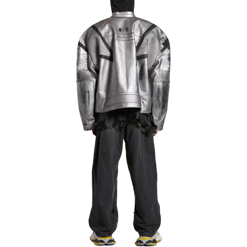 Balenciaga Unity Sports Icon Racer Jacket 'Silver' 787430TQS128106 - 4