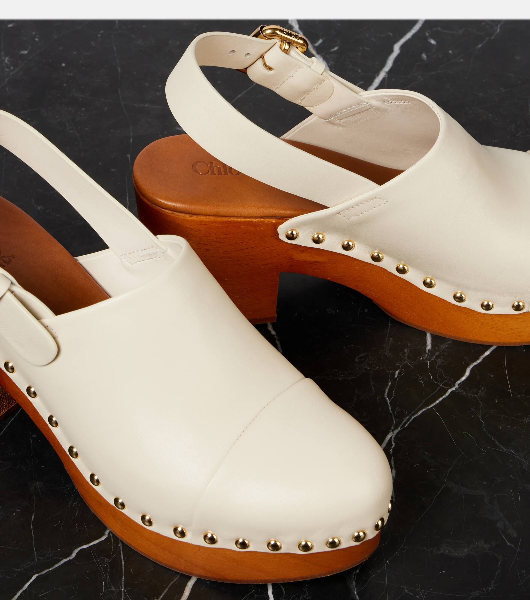 Jeannette studded leather clogs - 5