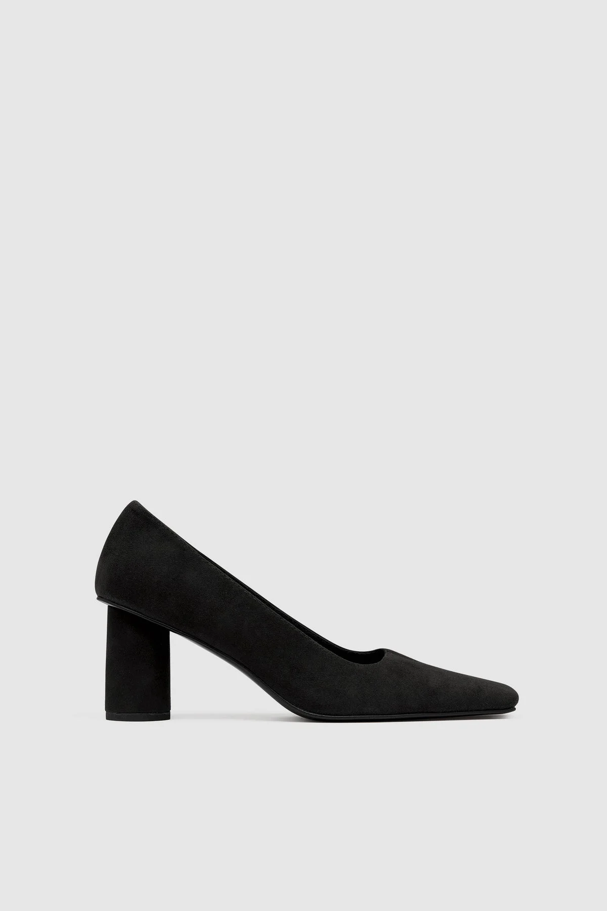 Suede Cylinder Pump - Black - 1