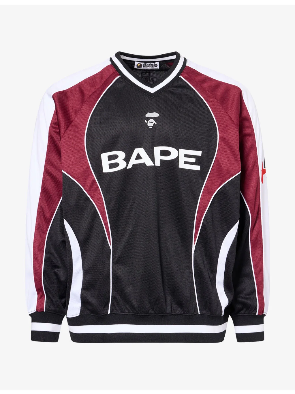 Bape Soccer Logo Warm Up Long-Sleeve Mesh T-Shirt - 1