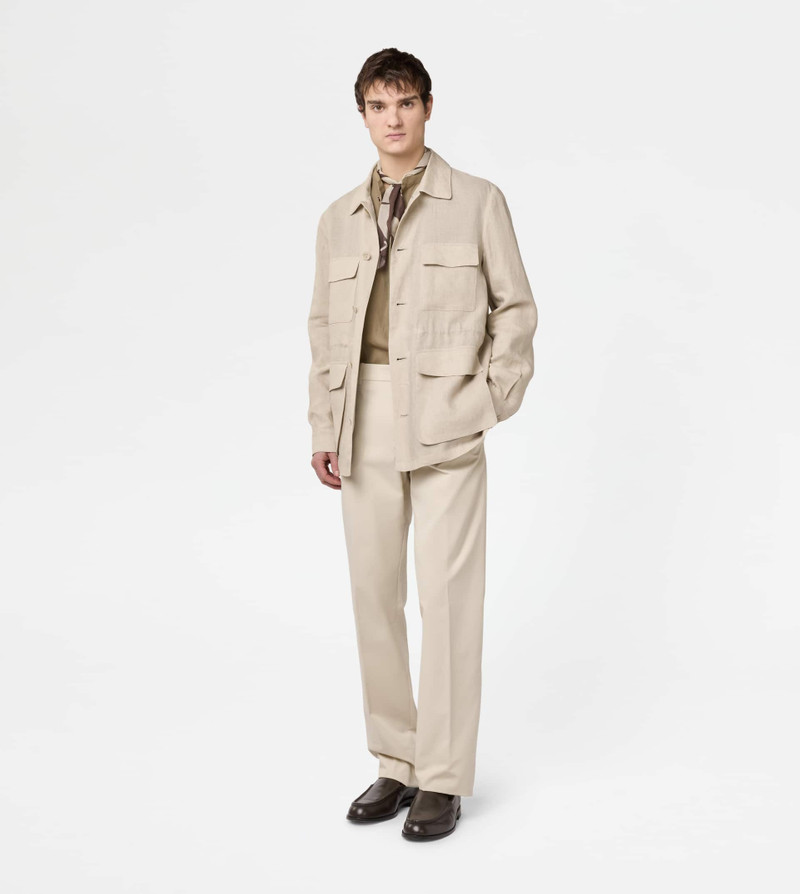 Tod's FIELD JACKET IN LINEN - BEIGE outlook