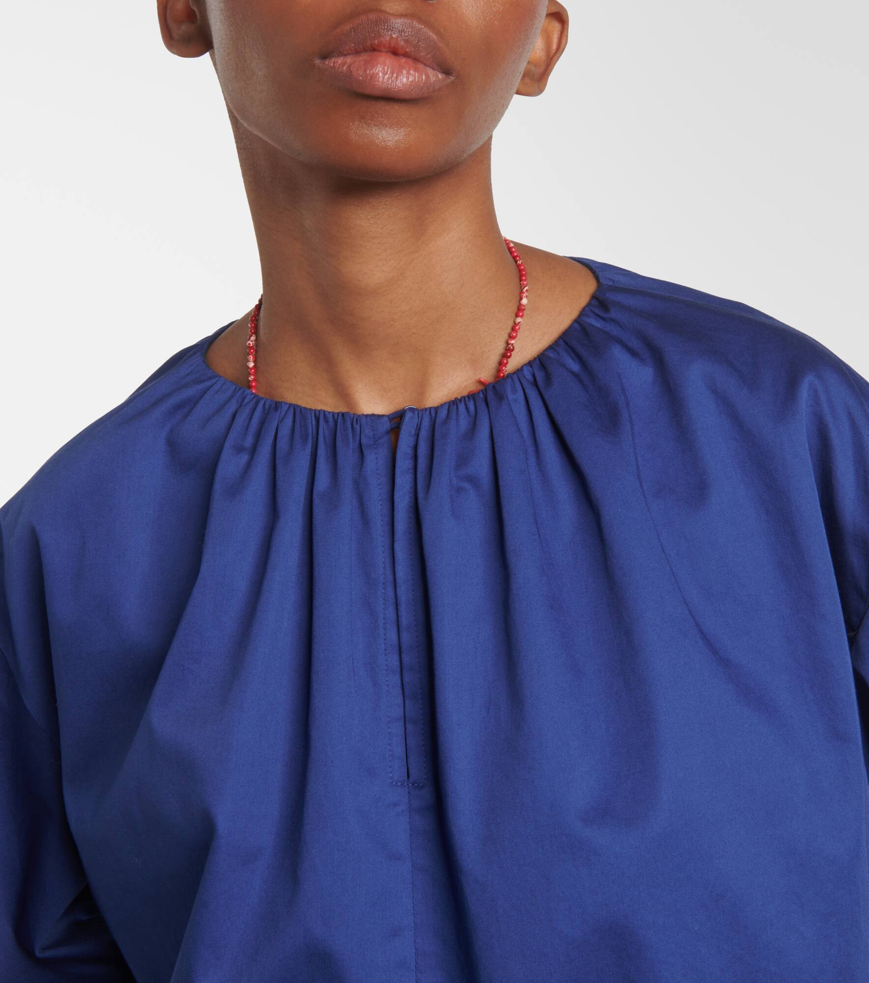 Puff-sleeve cotton blouse - 4