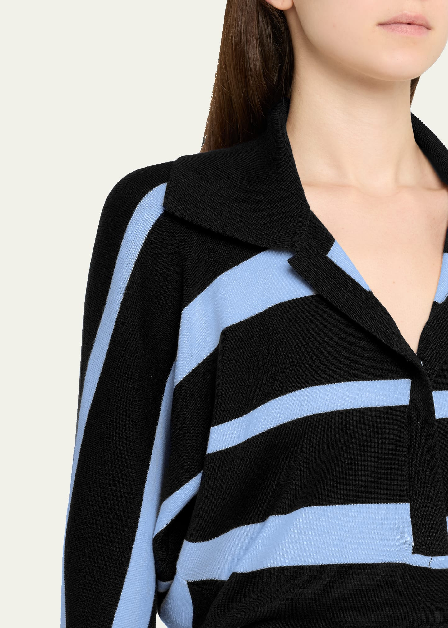 Solana Polo Stripe Superfine Merino Wool Dress - 5