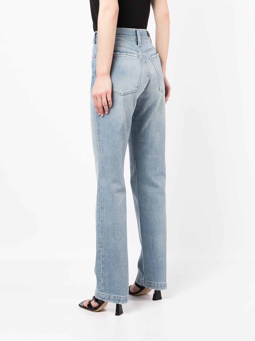 faded straight-leg jeans - 4