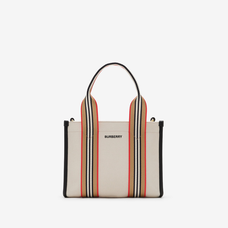 Mini Icon Stripe Trim Canvas Tote 1