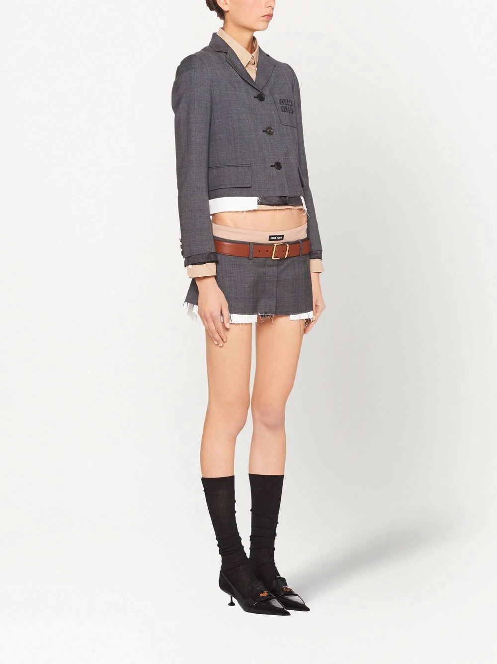 single-breasted Prince of Wales check blazer - 3